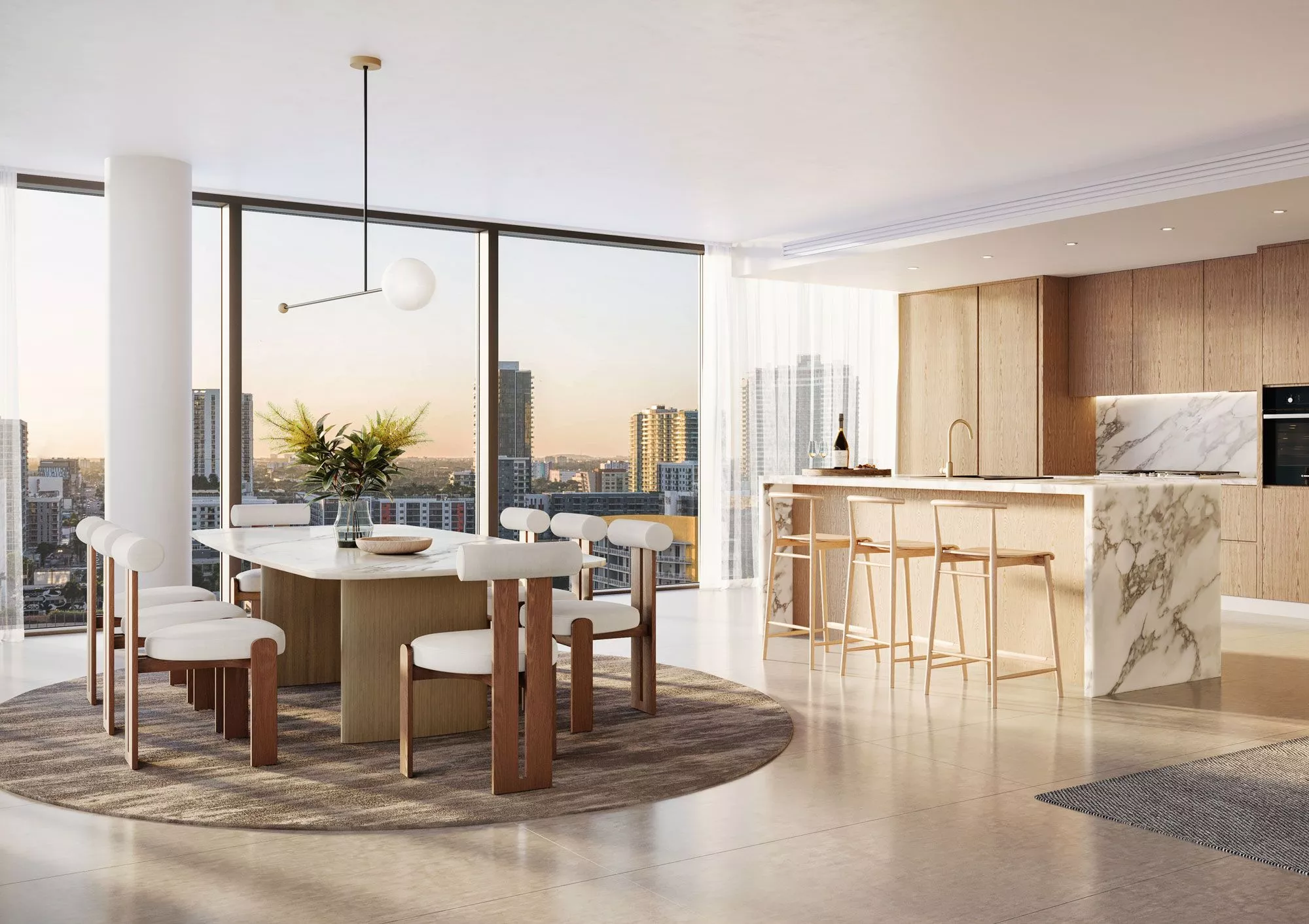 Interior-Living-Kitchen-Gallery-Cove-Miami-Residences